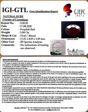 3.09/CT Natural Ruby with Govt Lab Certificate (4551)
